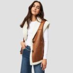 shearling leather vest for women