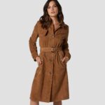 suede leather coat womens