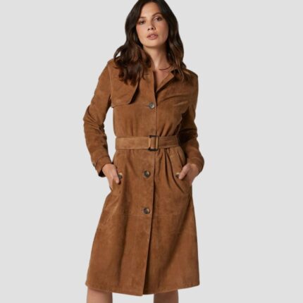 suede leather coat womens