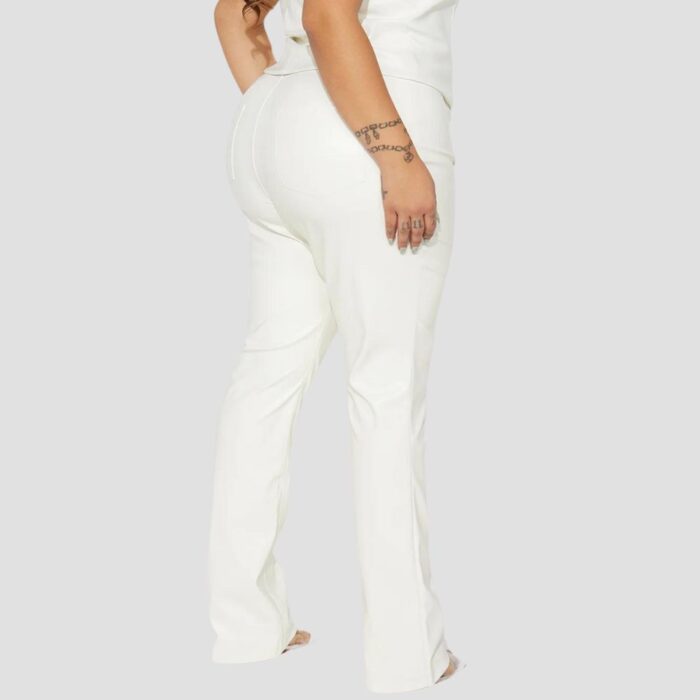 white leather pants womens