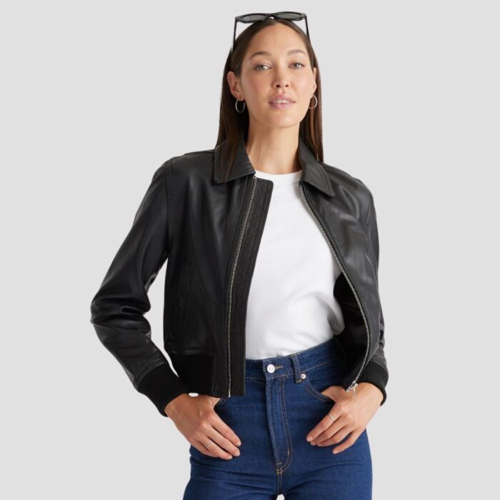 women black bomber jacket