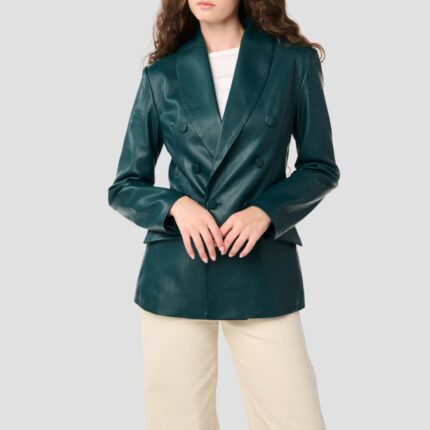 women's genuine leather blazer